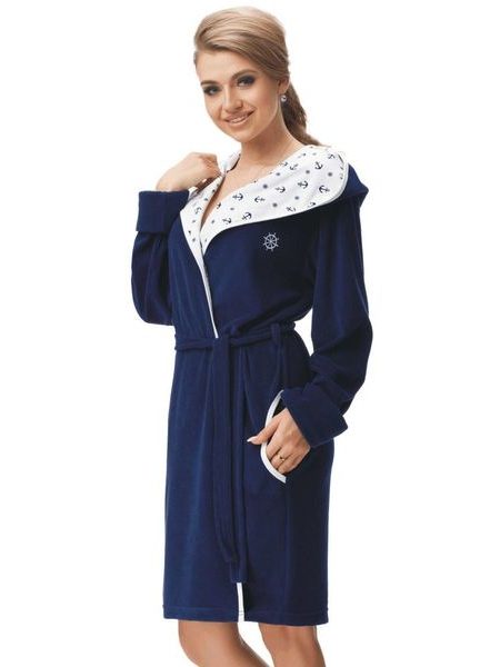 Dámský župan Marine modrý kotva