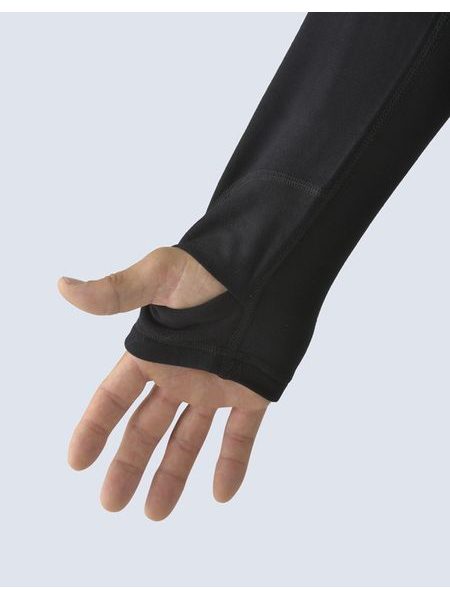 Dámské černé triko Merino se zipem a dlouhým rukávem 88015P