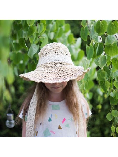 Ažurový klobouk na léto - světle béžový