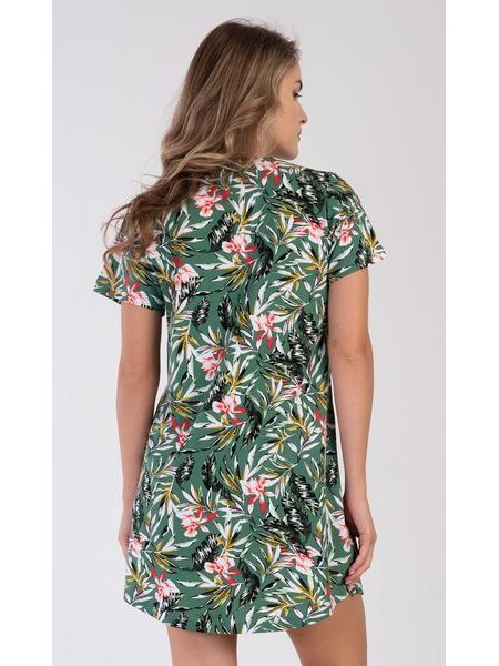 Dámská noční košile s krátkým rukávem Michaela - smaragdová