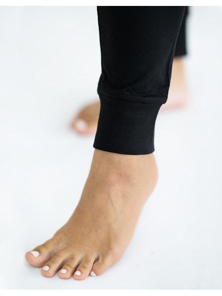 Dámské kalhoty dlouhé pyžamové, šité, bokové, jednobarevné 19149 - černá