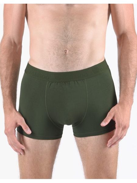 Pánské boxerky kratší nohavička, šité, jednobarevné Eco Bamboo 73126 - lahvová