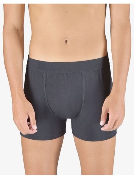 Pánské boxerky s kratší nohavičkou, kratší nohavička, šité, jednobarevné Eco Bamboo 73126P - tm. šedá