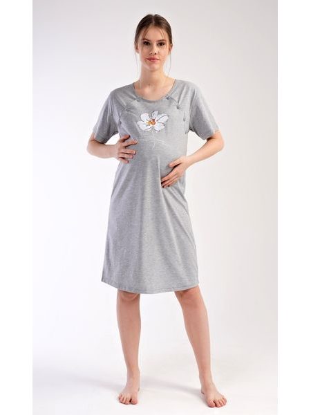 Dámská noční košile mateřská Helena - šedá