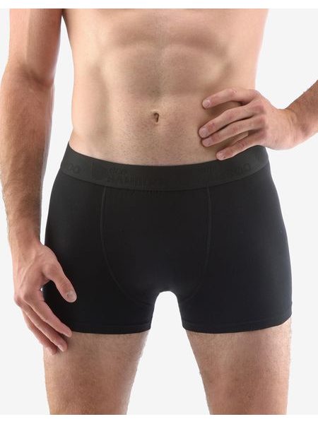 Pánské boxerky s kratší nohavičkou, kratší nohavička, šité, jednobarevné Eco Bamboo 73126P - černá