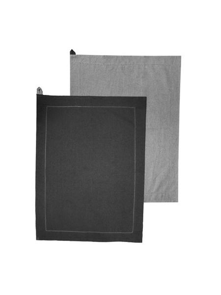 Utěrka z bavlny, 2 ks, 50 x 70 cm, světle a tmavě šedá