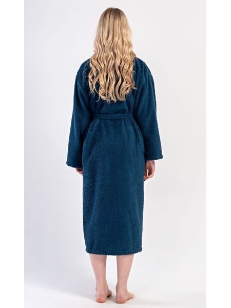 Dámský župan dlouhý se šálovým límcem Karolína - petrolejová