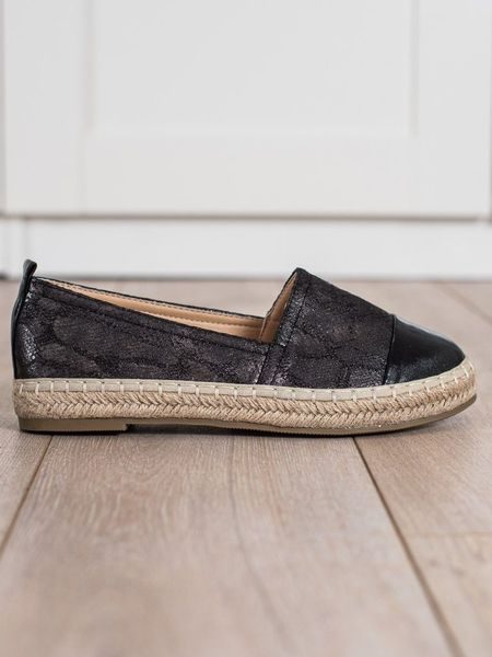 Třpytivé espadrilky z eko kůže