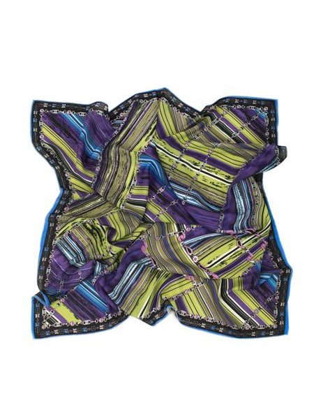 Krásný šátek zdobený abstraktním motivem - tmavomodrý