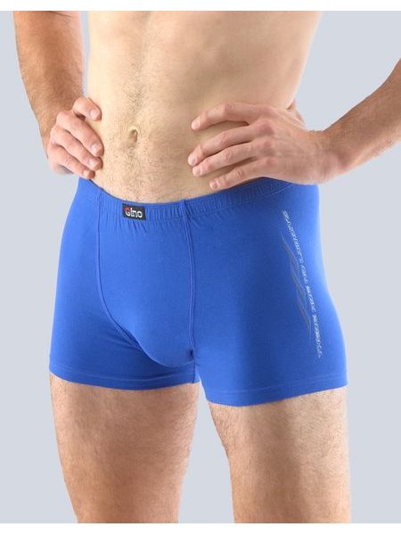 Pánské boxerky s kratší nohavičkou, kratší nohavička, šité, s potiskem 73111P - modrá atlantic