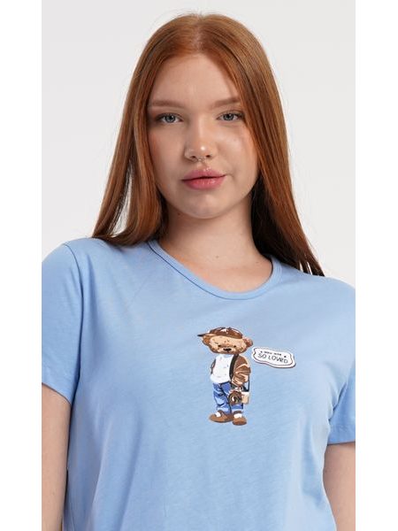 Dámské pyžamo šortky Bear - modrá