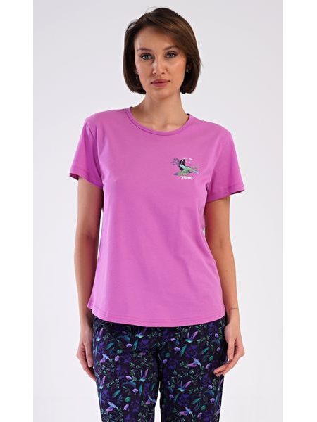 Dámské pyžamo kapri Kolibřík - šeříková