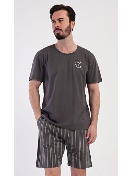 Pánské pyžamo šortky Nathan - tmavě šedá