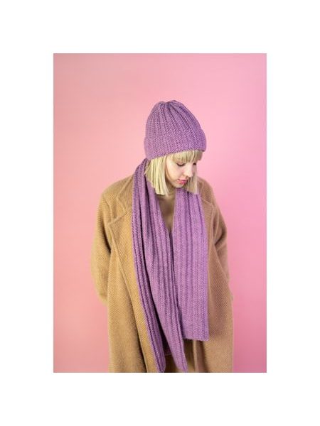 Čepice, šála - fialová