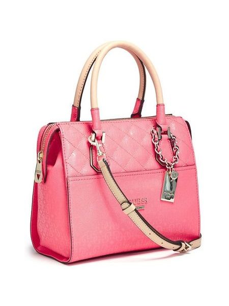 Elegantní kabelka GUESS Romeo Box Satchel růžová