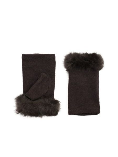 Rukavice s kožešinkou tmavorůžové