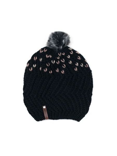 Oversize melírovaná čepice černá