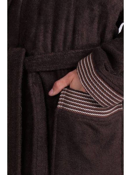 Pánský bambusový župan dlouhý se šálovým límcem BOSTON kávová