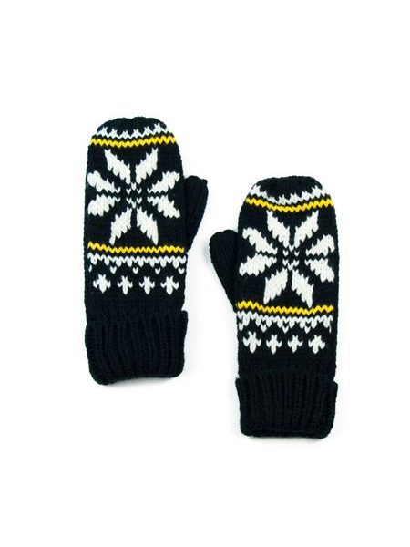 Palcové rukavice s hvězdou černé