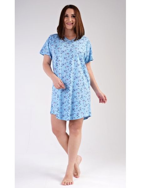 Dámská noční košile s krátkým rukávem Bára - světle modrá