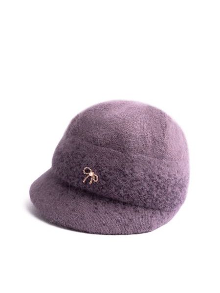 Slušivý baret - levandulový