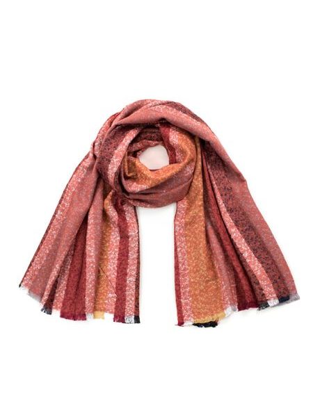 Dámský šál s pruhy hnědý