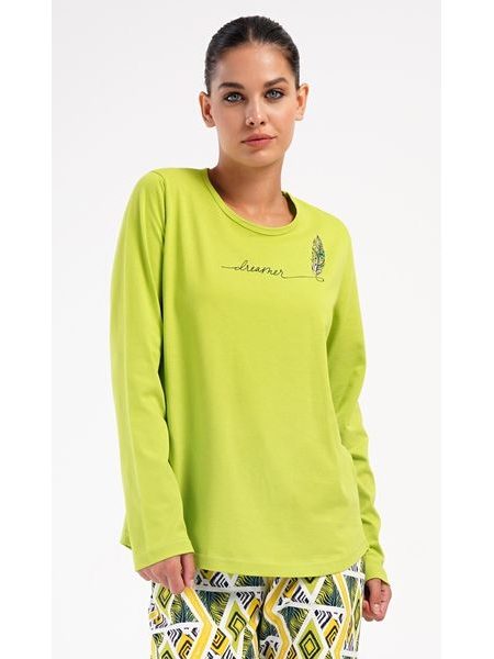 Dámské pyžamo dlouhé Zuzka - světle zelená