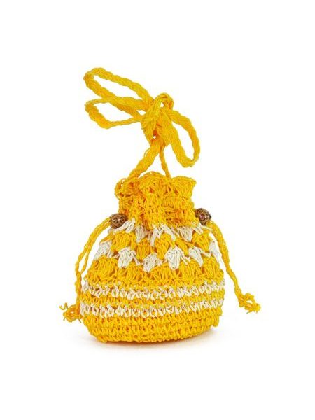 Pletený měšec žlutý