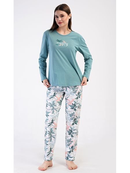Dámské pyžamo dlouhé Melinda - petrolejová