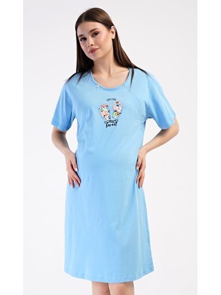 Dámská noční košile mateřská Sweet - modrá
