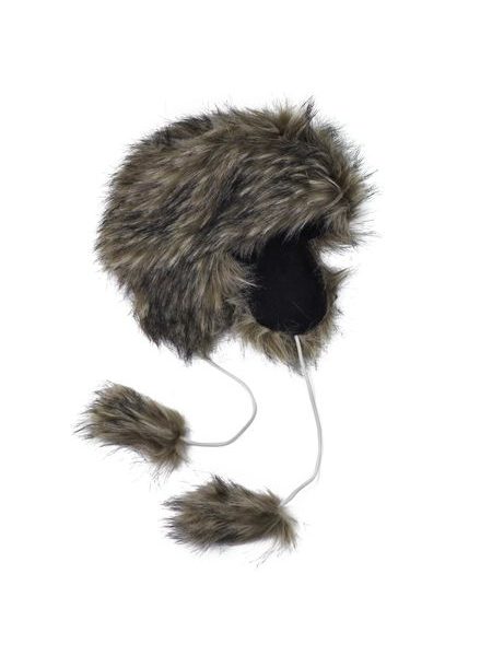 Kožíšková čepice šedivá