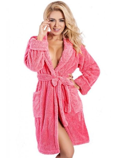 Krátký dámský župan DKAREN Eliza korálový