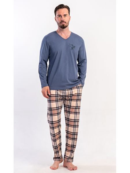 Pánské pyžamo dlouhé Paul - tmavě šedá