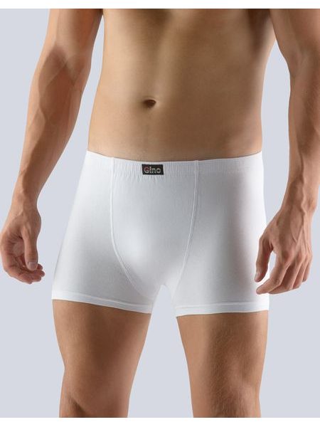 Pánské boxerky s kratší nohavičkou, kratší nohavička, šité, jednobarevné 73068P - bílá
