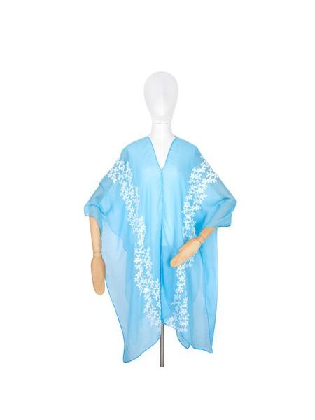 Vyšívané pareo na léto modré