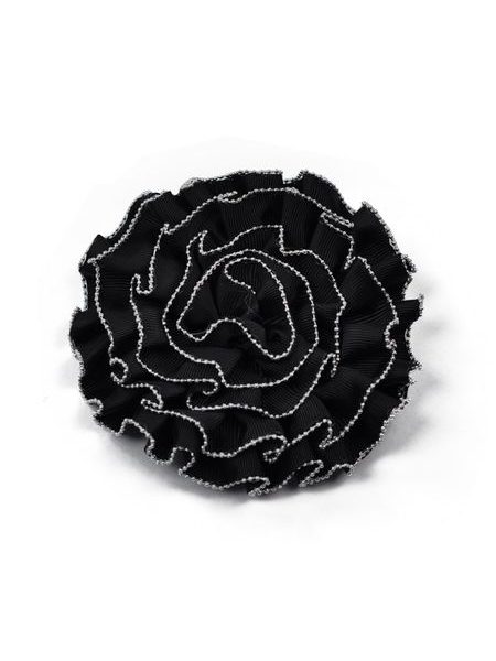 Černá brož květina