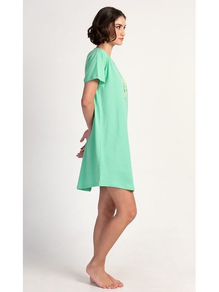 Dámská noční košile s krátkým rukávem Paula - zelená