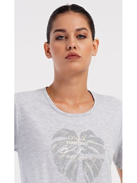 Dámské domácí šaty s krátkým rukávem Alžběta - světle šedá