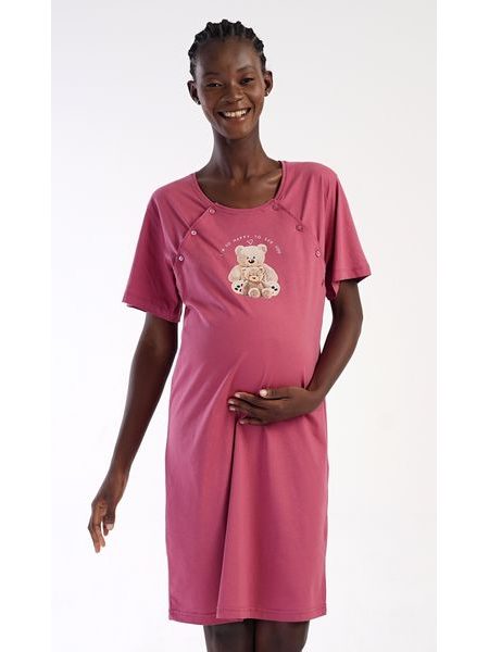 Dámská noční košile mateřská Dominika - malinová