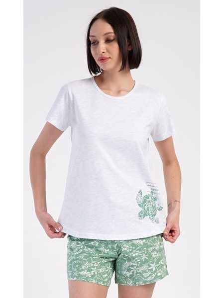Dámské pyžamo šortky Želva - světle šedá