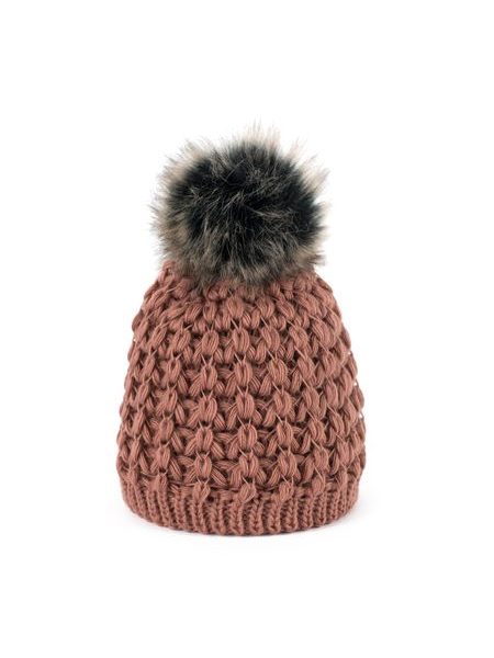 Set pletené čepice se šálou fialový