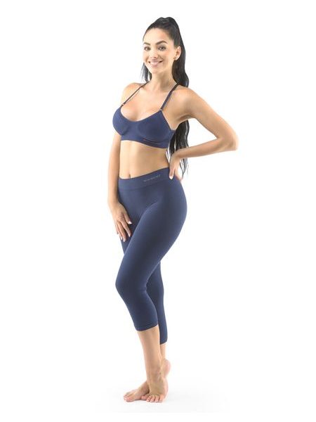 Dámské legíny 3/4 délka, 3/4 kalhoty, bezešvé, klasické Eco Bamboo 95032P - lékořice