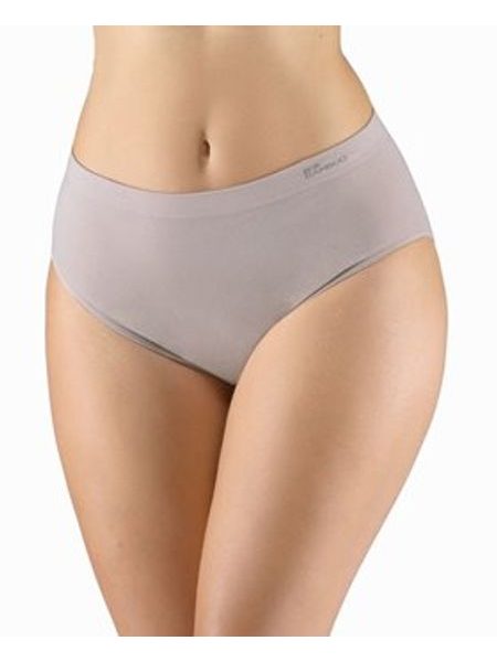 Dámské kalhotky klasické ve větších velikostech, větší velikosti, bezešvé, jednobarevné Eco Bamboo 01002P - šedohnědá