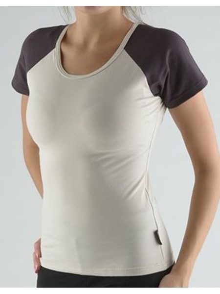 Dámské tričko s krátkým rukávem, krátký rukáv, šité 98002P - písková melta