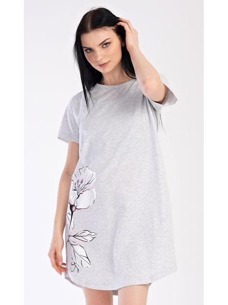 Dámská noční košile s krátkým rukávem Nicolette - světle šedá