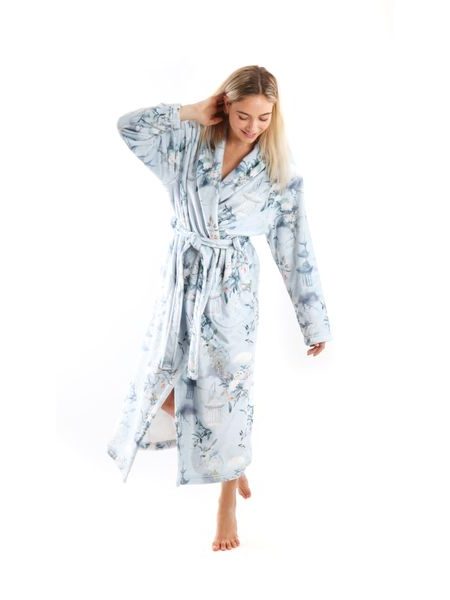 Dámský dlouhý župan s šálovým límcem Miya Japonská zahrada