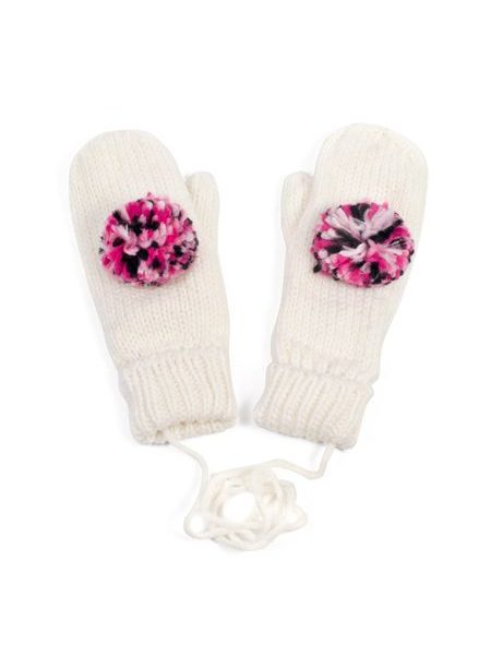 Rukavice s bambulí bílé