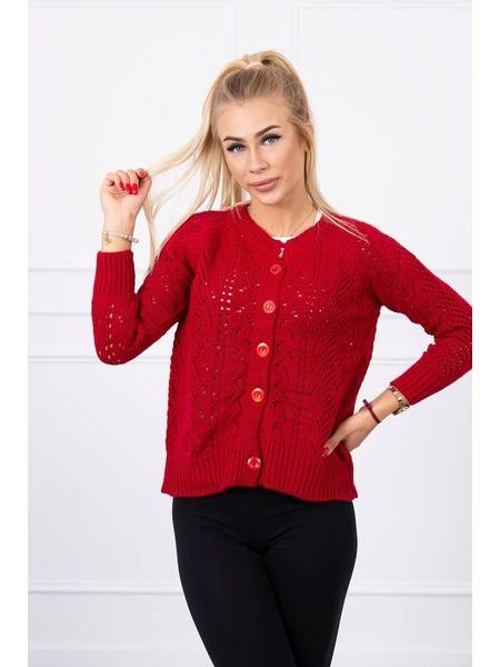 Svetr se zapínáním na knoflíky, červená
