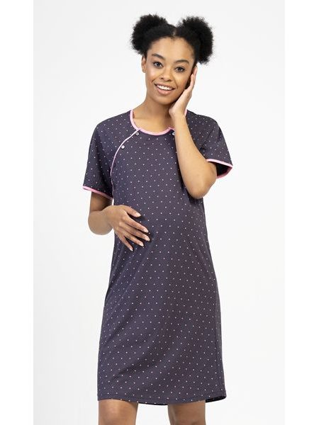 Dámská noční košile mateřská Martina - tmavě šedá