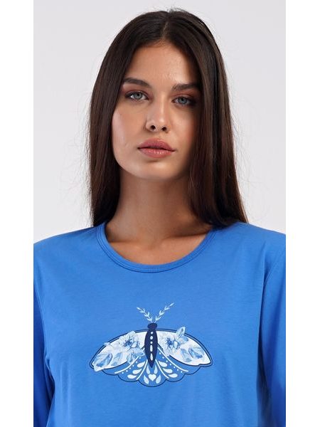 Dámské pyžamo dlouhé Dominika - modrá